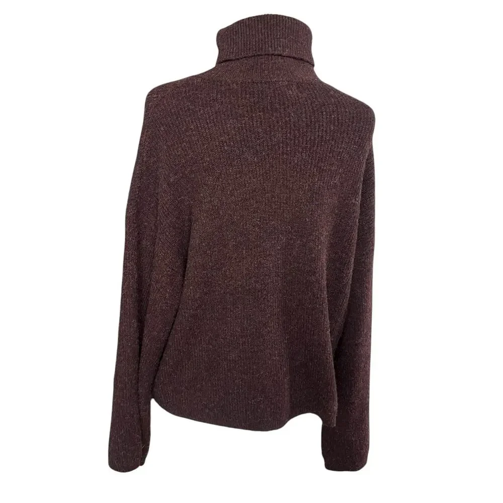 NWT Molly Bracken x La Collection Brown Ribbed Turtleneck Sweater XL Casual
